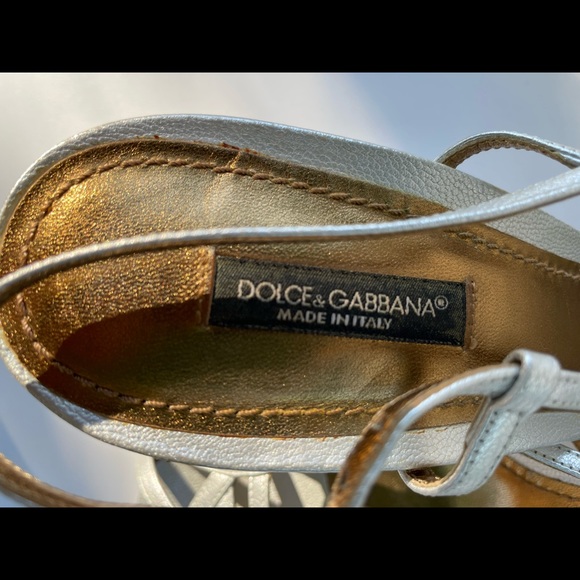 Dolce & Gabbana - Silver Slingback Sandals/Heels, Womens Size 8.5, Made in Italy - Picture 8 of 8